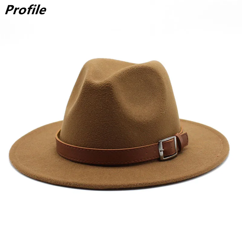 Fedora hat wholesale jazz hip hop hat belt belt accessories autumn and winter unisex fedora hat monochrome Женская шляпа