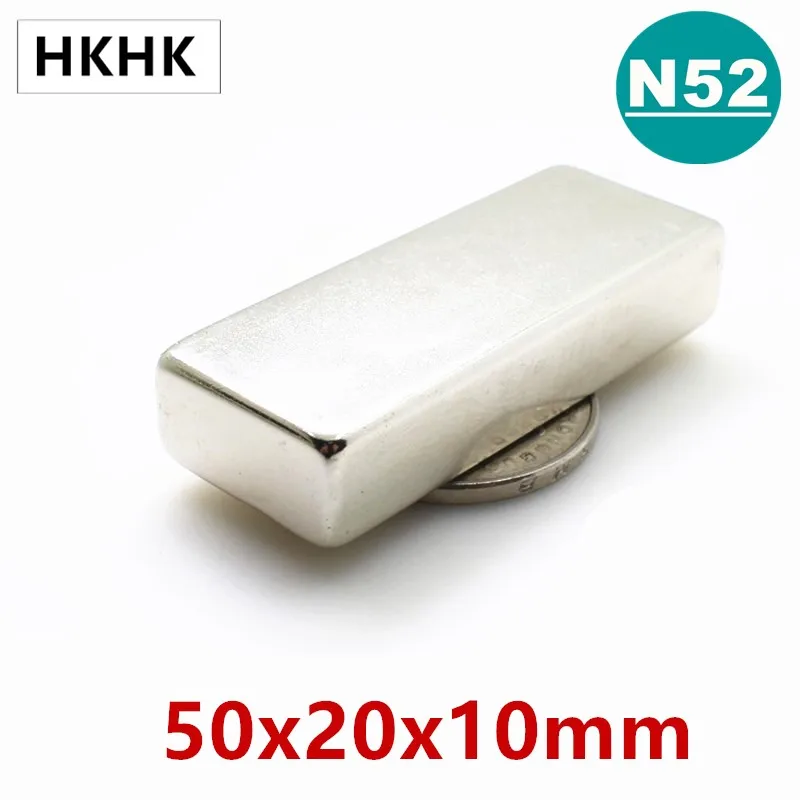 

5 10pcs N52 magnet 50*20*10 Big Bulk Super Strong Strip Block Magnets Rare Earth Neodymium magnet 50x20x10 50mmx20mmx10mm