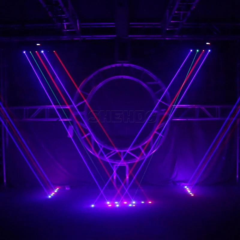 Shehds Laser 6X500Mw Rgb + Rgb Beam Moving Head Verlichting Dmx Dj Disco