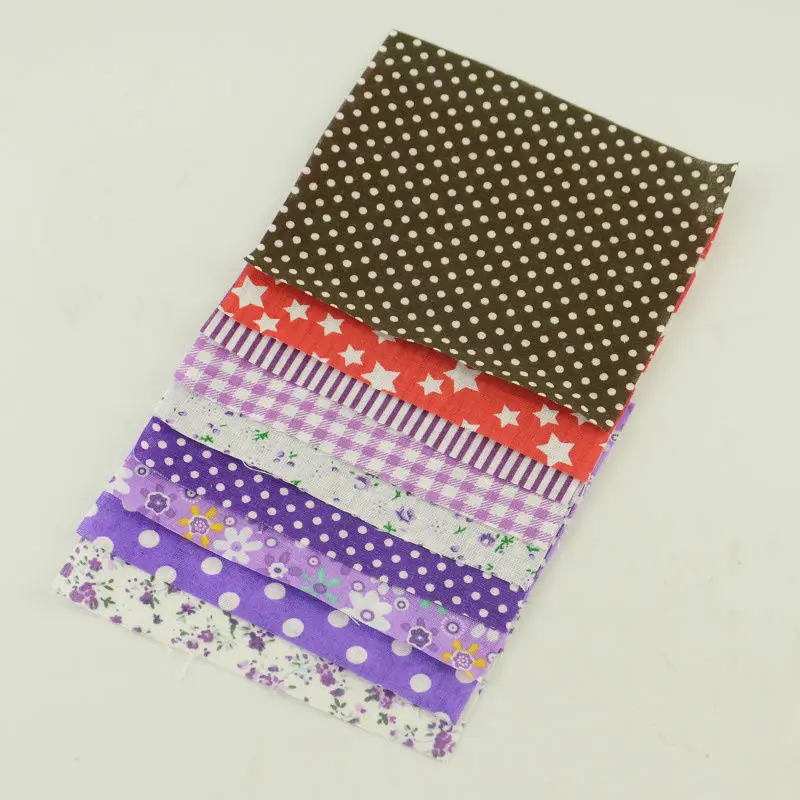 Teramila 100% dünnes Baumwoll gewebe Patchwork für Quilts, zufällige Farbe, kein Wiederholung design Tuch zum Nähen 19-50 teile/beutel 10*10 cm – Detail 5