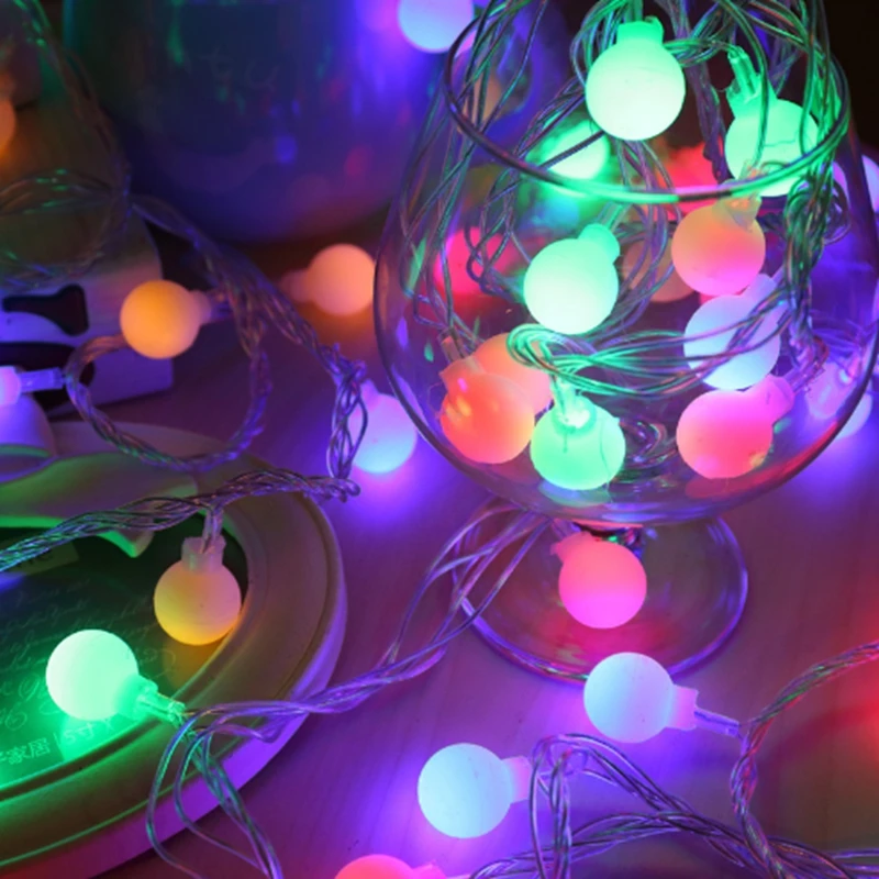 Imagem -04 - Led Bola Luzes da Corda à Prova Impermeável Água Luzes de Fadas Mulitcolor Guirlanda para a Festa de Casamento de Natal Decoração ao ar Livre 10m 20m 30m 50m