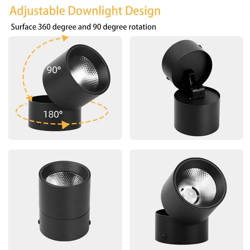 Imagem -04 - Diodo Emissor de Luz Downlight 220v 10 15 40w Dobrável Cob Luzes Led Pista Sistema Luminárias Casa Iluminação Interior Parede Quarto Ceil Lâmpada Ponto