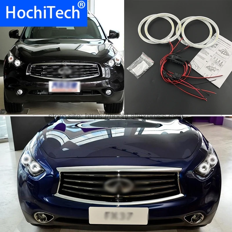 

HochiTech SMD white LED angel eyes 12V halo ring kit daytime running light DRL for Infiniti FX QX70 FX35 FX37 FX50 2009-2013