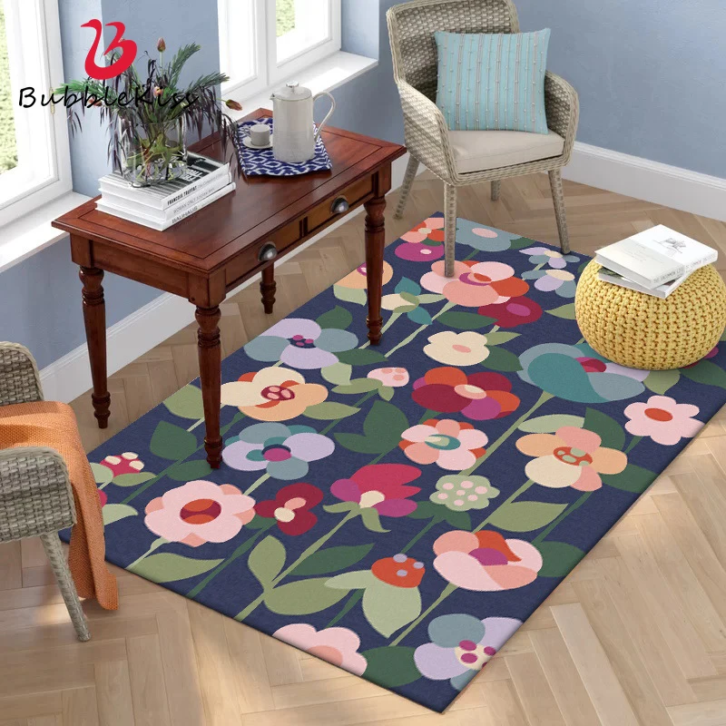 

Bubble Kiss Modern Style Carpet Retro Floral Carpets For Living Room Bedroom Decor Rug Non-Slip Coffee Table Bedside Area Rugs