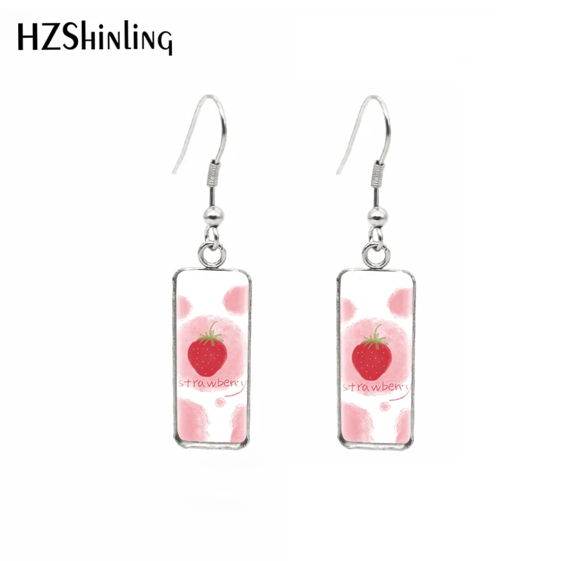 2020 Hot Summer Fruit Watermelon Straberry Cartoon Printing Handmade Crafts Dangle Drop Hook Earrings for Young Girls