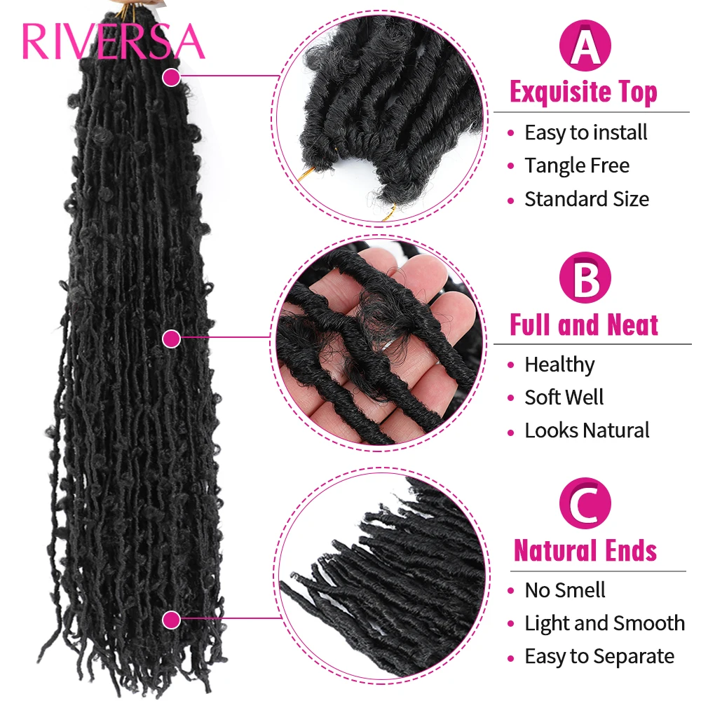 36 Inch Faux Locs Crochet Hair with Butterfly Loop Style Soft Locs Crochets Braids Pre Looped Synthetic Hair Extension for Women