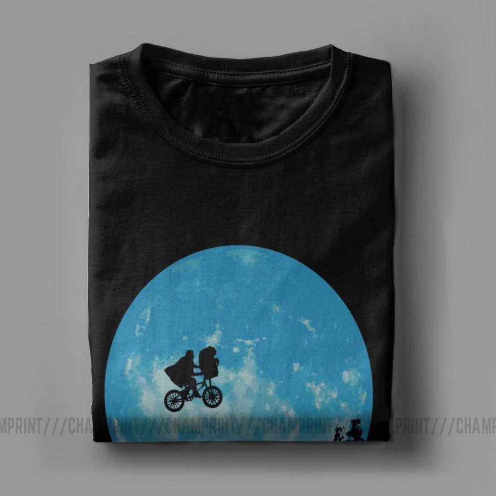 Novelty ET The Extra Terrestrial E.T. T-Shirts for Men Crewneck 100% Cotton T Shirt Short Sleeve Tee Unique Clothes for Male