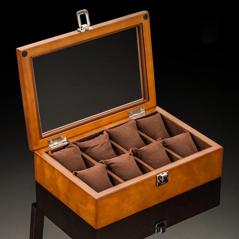 2024 Wood Watch Box Case Wooden Watch Storage Box Luxury Wristwatch Holder New Women\'s Watch Box