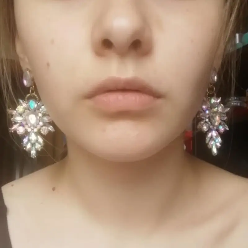 Boho Ethnic Luxury Crystal Rhinestone Drop Earrings Women Multicolor Geometric Statement Earrings Femme Jewelry Dangle Earrings