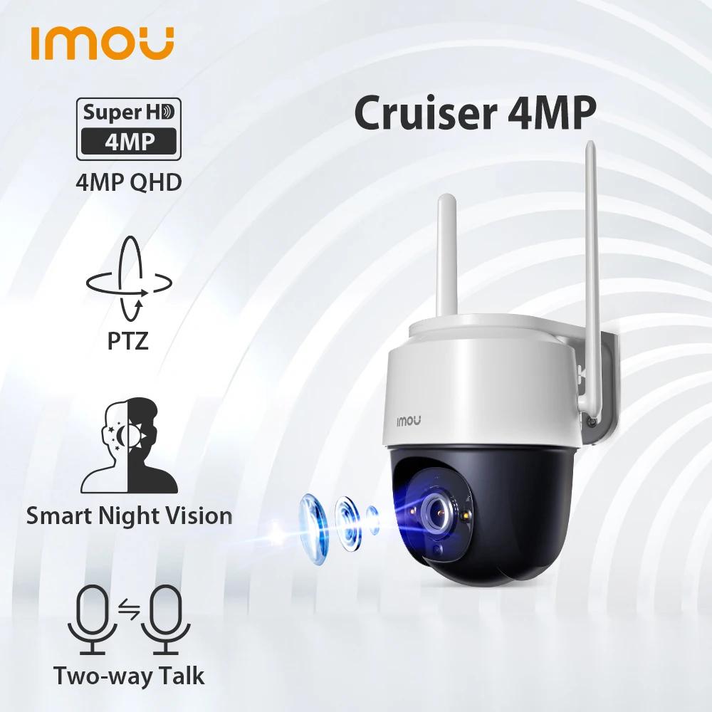 IMOU Cruiser 2MP/4MP Full Color Wi-Fi Camera PTZ Outdoor IP66 Weatherproof Audio Record Night Vision AI Human Detection Cámara