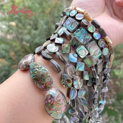 Natural Abalone Shell Multicolor Stone Loose Spacer Beads for DIY Necklace Bracelet Rings Earrings Jewelry Making Strand 15