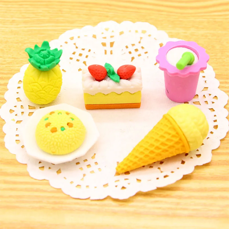 Creative food eraser , various kinds of dessert food pencil eraser for school kids