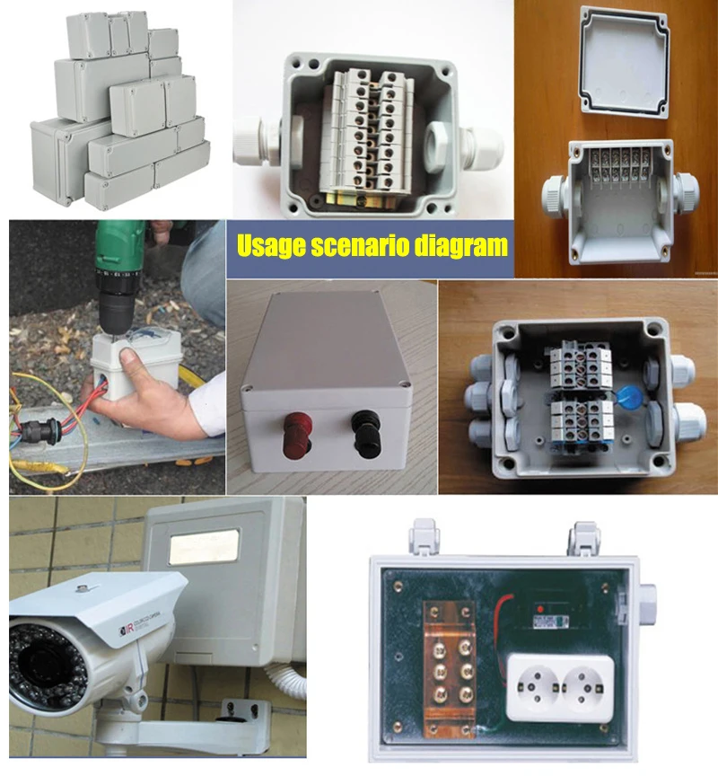 Caixa de plástico à prova d'água, caixa eletrônica ip67, projeto de instrumento, caixa de projeto elétrico, abs, ambiente externo, caixa de junção