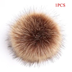 Fluffy Fox Fur Pompoms with Button 8CM DIY Fox Fur Pom Poms Balls Faux Fur Pompon For Scarves Hats Bags Accessories Wholesale