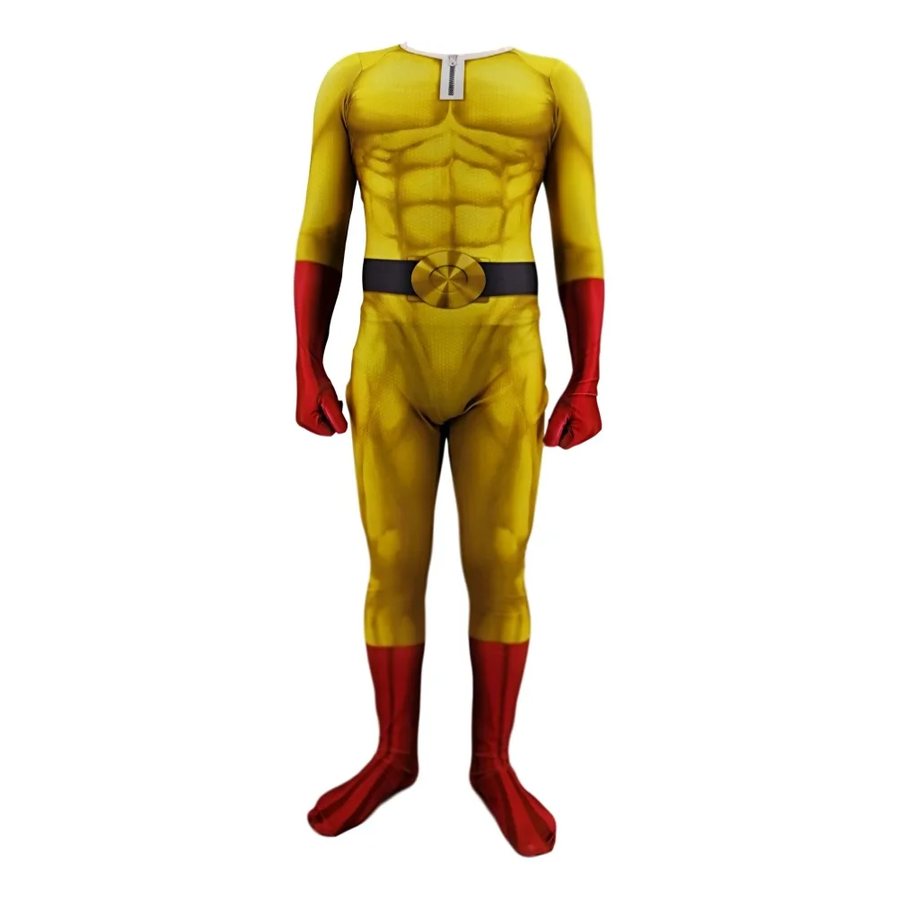 Een Punch-Man Kostuum Cosplay Spandx 3D Gedrukt Kostuum Een Punch-Man Superhero Cosplay Halloween Kostuum Zentai Bodysuit volwassen