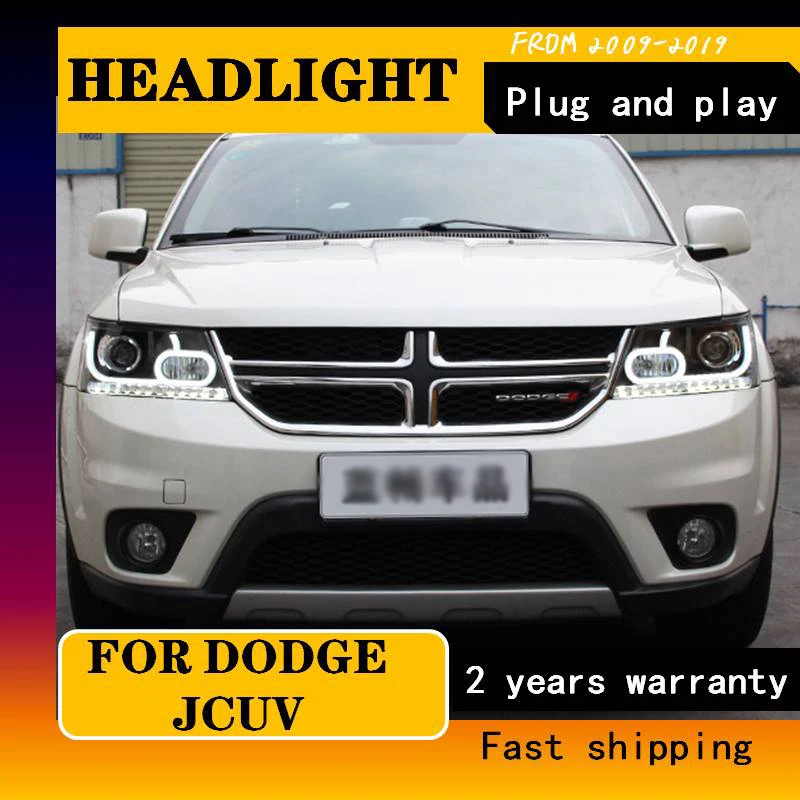 Head Lamp For Dodge JCUV 2009-2019 Journey Headlights  Fiat Freemot Dynamic Turn Signal DRL H7 Bi Xenon Bulb Car Accessory