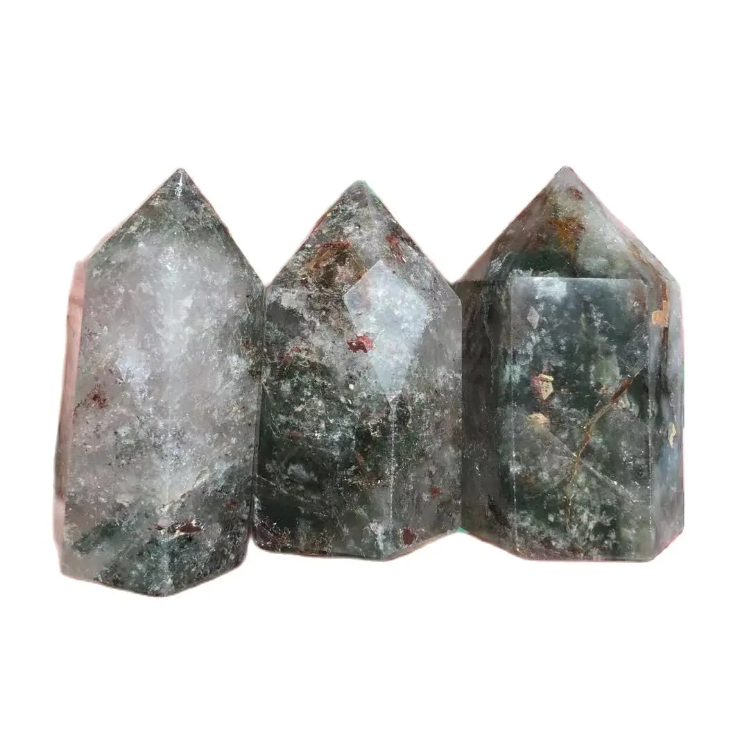 

Призрака кристаллы точка башня целебные камни натуральный красочный сад кварцевый кристалл палочка для украшения дома