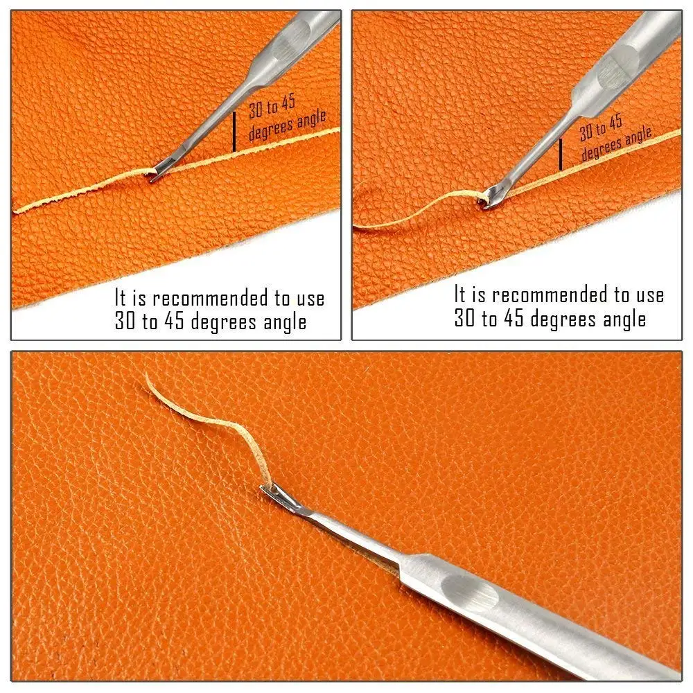5Pcs DIY Hand Leathercraft Stainless Steel U V Shaped Leather Stitching Groover Skiving Edge Beveler Leathercraft Tool Kit D30
