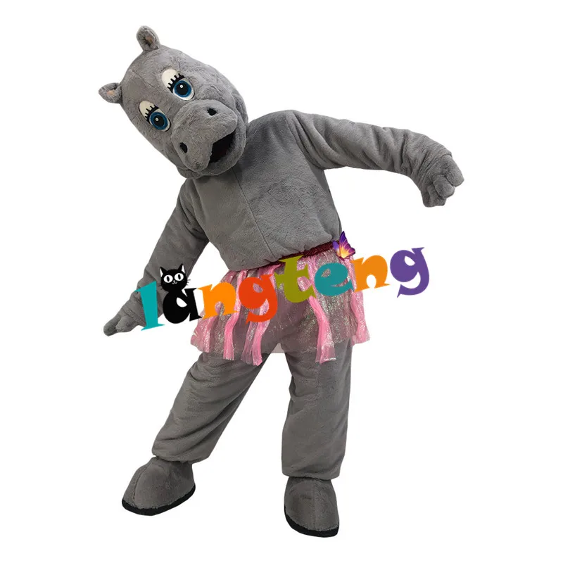 1114 Gray Hippo Sexy Mascot Costume Animal Furry Costuming For Holiday