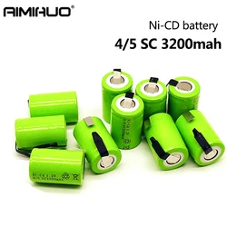 1-10pcs 4/5 SC 1.2V Rechargeable Battery 3200mAh Sub C Ni-CD Battery with Welding Tab Replacement for Electric Drill Screwdriver