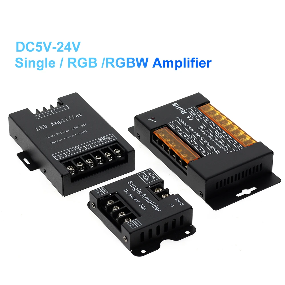 Amplificatore LED RGBW / RGB DC5 - Uscita 24V 24A 30A per controller console ripetitore di potenza striscia LED RGBCCT / RGBW / RGB