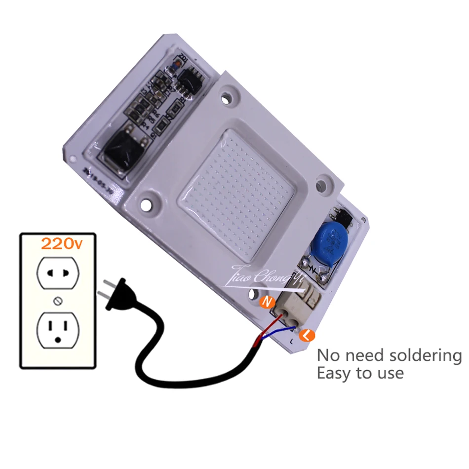 Imagem -02 - Chip de Lâmpada Led Cob uv 50w ic Inteligente 110v 220v 395nm 400nm Dob ac Ultravioleta Mais Dissipador de Calor Mais 12v 125a Alimentação de Led