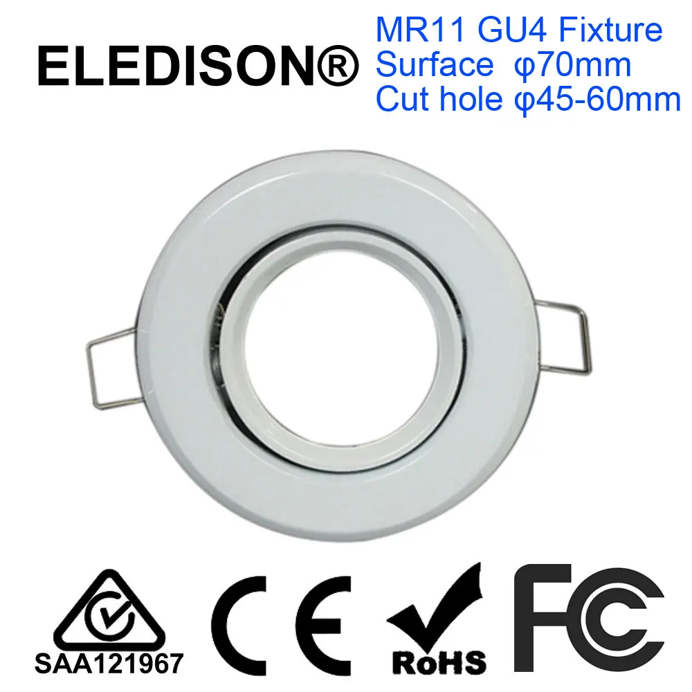 GU4 MR11 Light Support Stainless White Face for 50mm 60mm Hole Light Gimbal Fixture