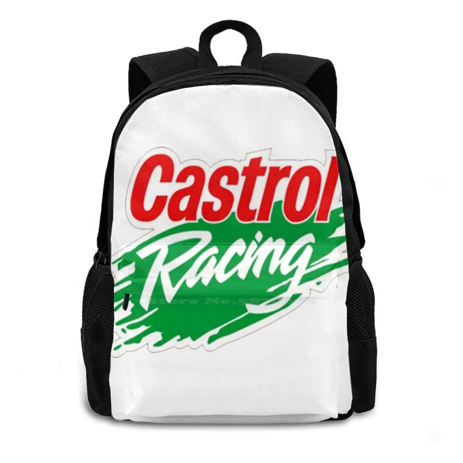 Castrol Racing Backpack For Student School Laptop Travel Bag Castrol Classic Oil Cars Motor Engine Motorsport Retro Vintage