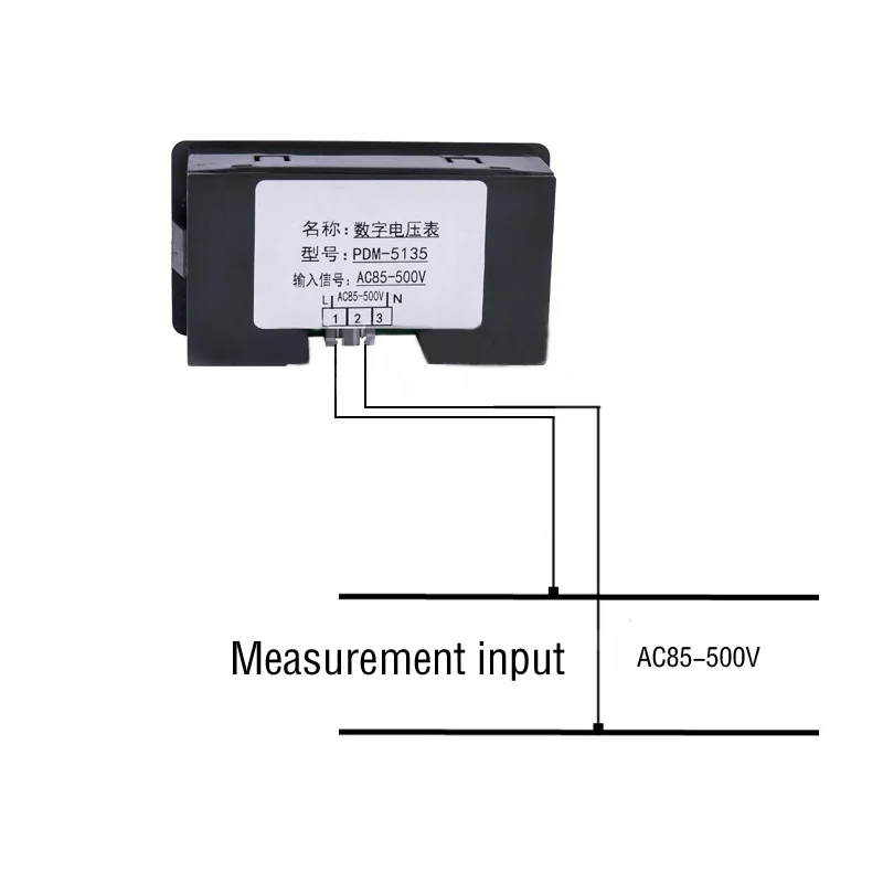 Three Digital LED AC Voltage Measuring Instrument Meter AC85-500V Voltmeter With Back Cover Embedded Installation