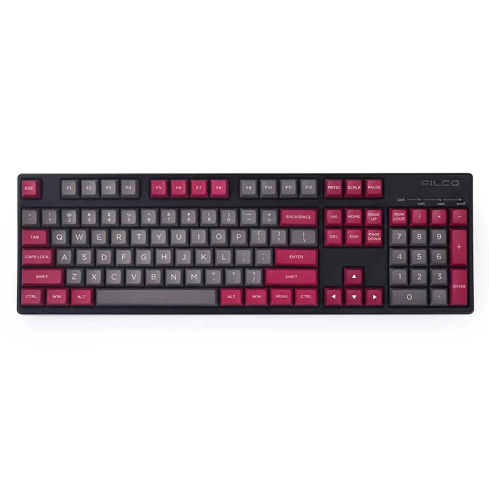 Cor cinzenta vermelha do perfil do osa 153 keycaps para o teclado mecânico do jogo do interruptor de cereja mx 1.45mm grosso 2 tampões chaves pbt do molde da cor