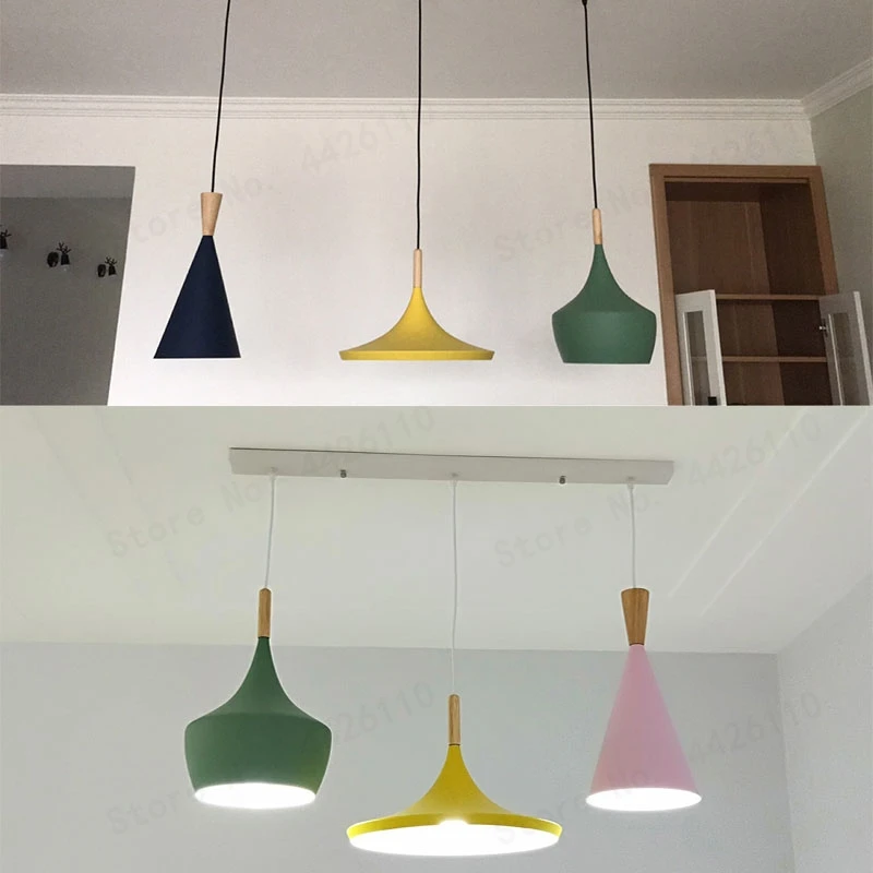BLUBBLE  Art ABC Colorful Musical Pendant Lights  American Pendant Lamp Blue/Yellow/Green/Pink Restaurant LED Hanglamp