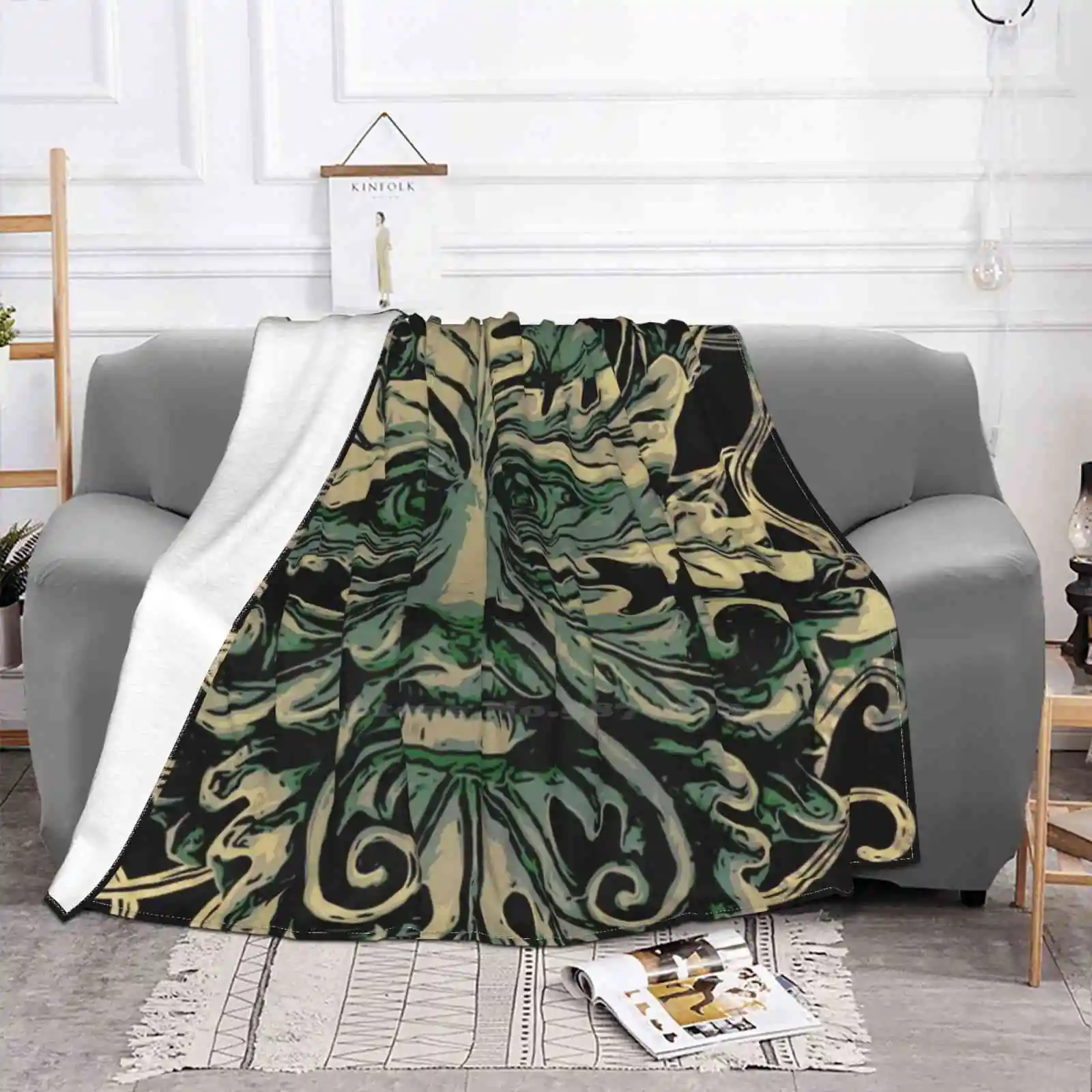 The Green Man Air Conditioning Soft Blanket Green Man Greenman Foliate Head Cernunnos Jack In Green Jack Of The Green Druid