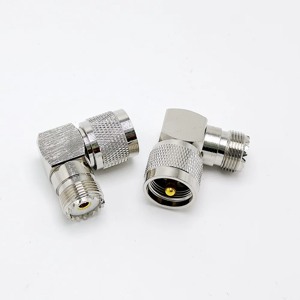 Adaptador do ângulo direito da frequência ultraelevada sl16 conector m tipo macho da frequência ultraelevada ao conector fêmea da frequência ultraelevada para a antena do walkie-talkie 1 pces