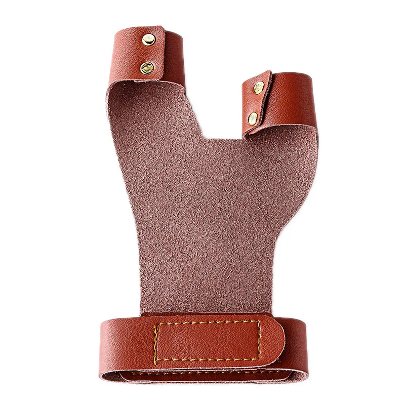 2 finger Kuh Leder Traditionelle Bogenschießen Bogen Handschuhe Spitze Protector für Outdoor Jagd Schießen Zubehör Links Hand Handschuhe