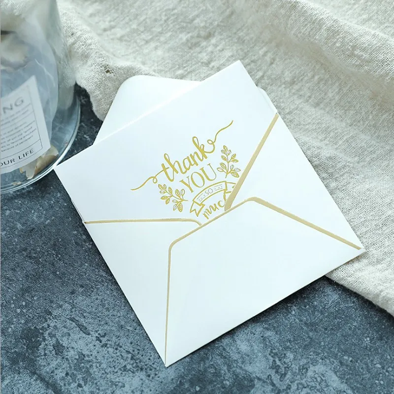 10pcs/lot MINI cute simple white envelope FOR YOU Bronzing decorative business invitation