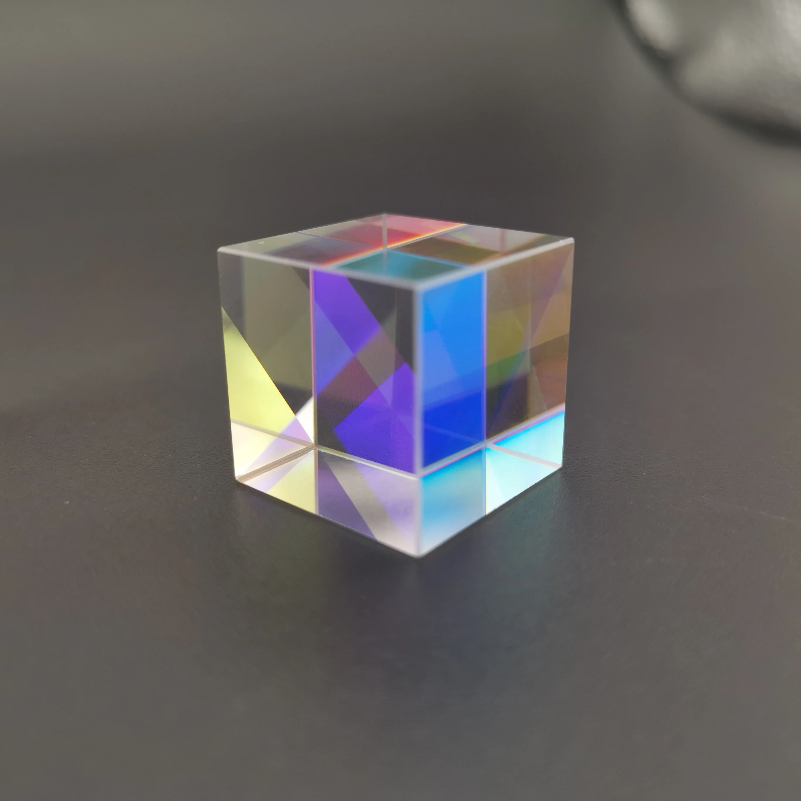 Color Prism 6-sided Light Cube 20mm Rainbow Glass Square Prisms Optical K9 Lens Experiment Instrument Student Teaching Tool