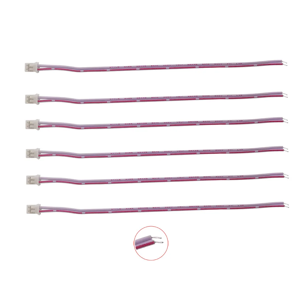 10Pcs JST PH 2.0mm 2 Pin Single Head Female Jack Wire Cable Connector PH2.0 2P Connectors Lenght 20CM 26AWG