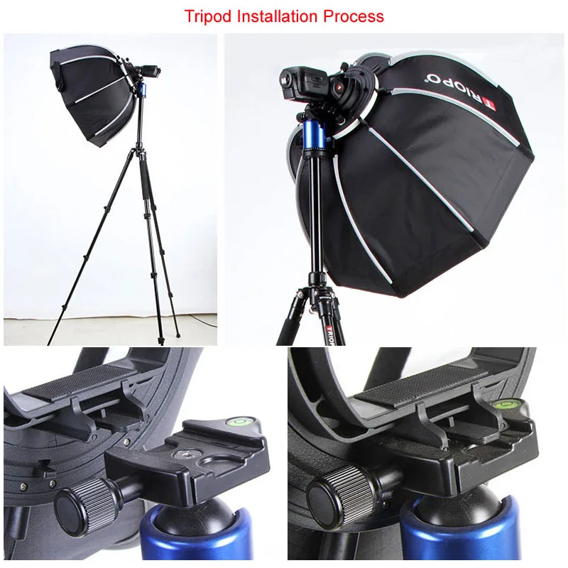 Guarda-chuva portátil octogonal iii de 65cm para godox, v860ii, tt600, tt685, yn560, e flash, caixa macia