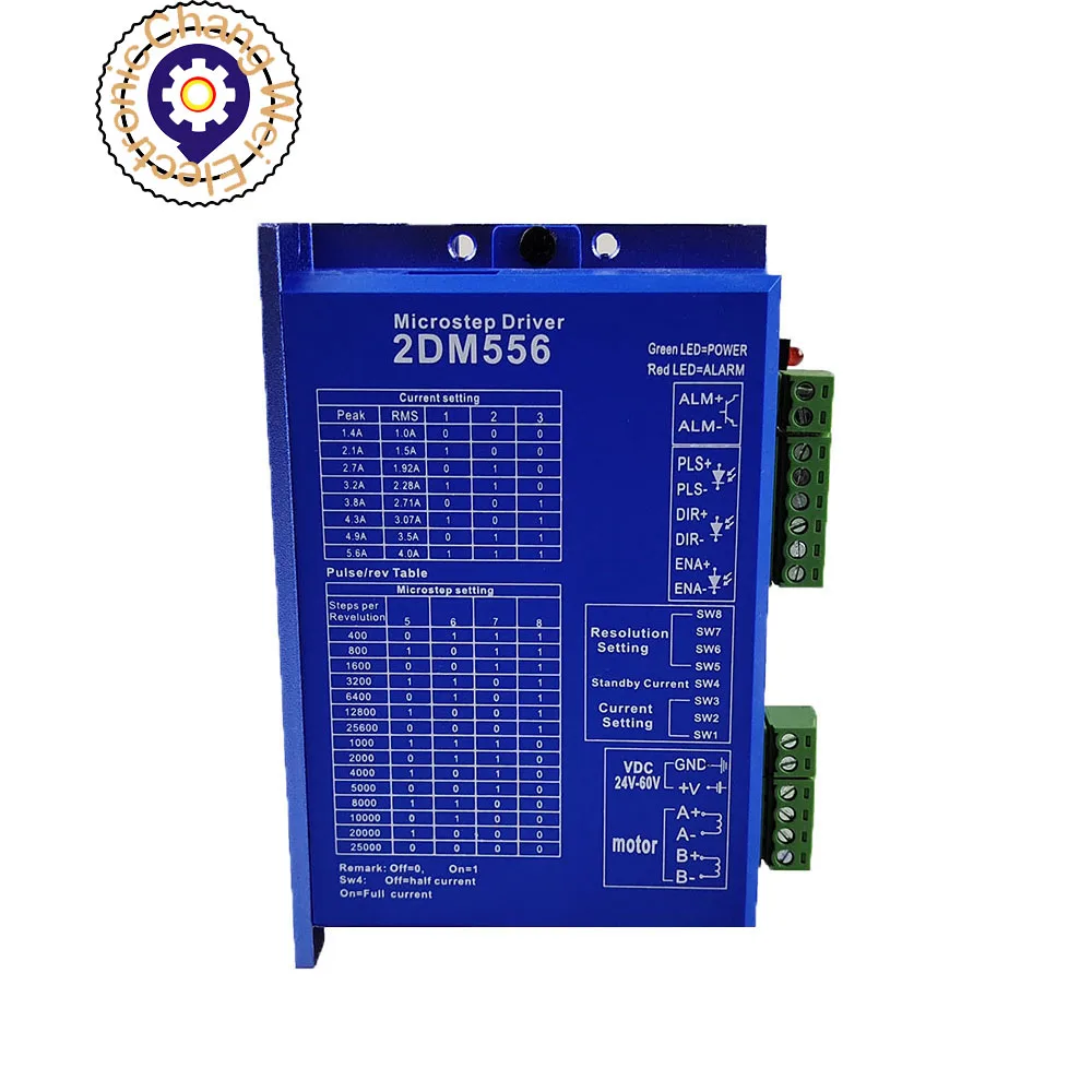 

Hot！2DM556 NEMA23 2 phase stepper motor driver 32bit DSP DC36V 5.6A JMC replace leadshine DM556。