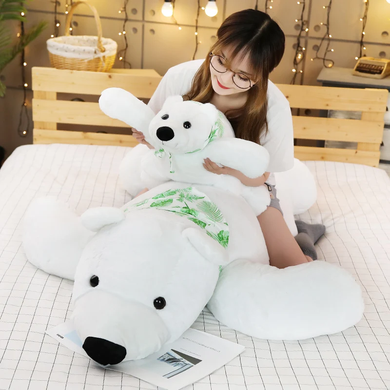 

60-150cm Soft Stuffed Giant Polar Bear Plush Toys Cute Animals Doll Pillow For Girls Kids Valentine's Day Nice New Year Gifts