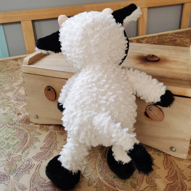 Peluche de vaca blanca y negra suave para niños, muñeco de vaca de dibujos animados, juguete de apaciguar, almohada de siesta linda, regalos para bebés, 30cm