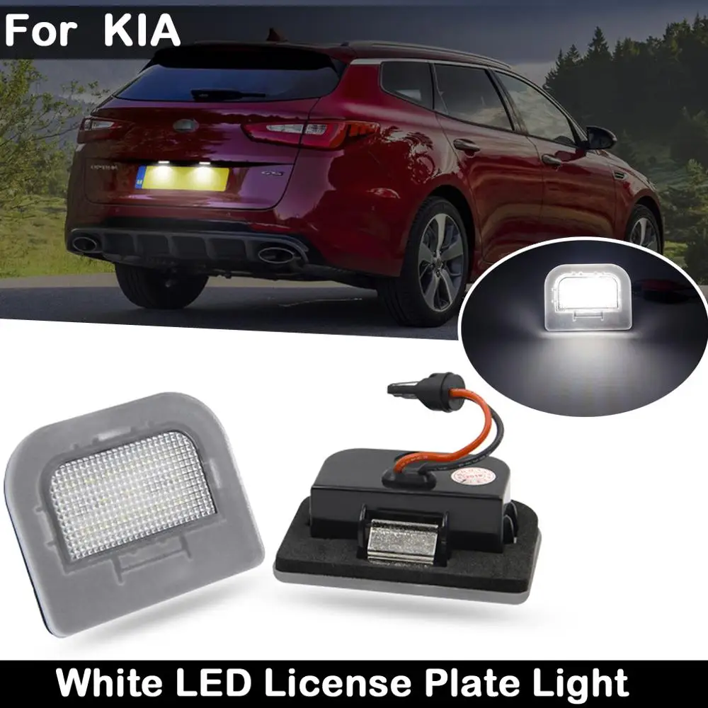 

2Pcs For KIA Optima K5 2016-UP Clear Lens High Brightness White LED License Plate Light Number Plate Lamp