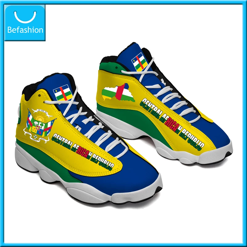 

Dropshipping Print On Demand Central African Flag Custom Print POD Basketball Sneaker Shoes Free Shipping