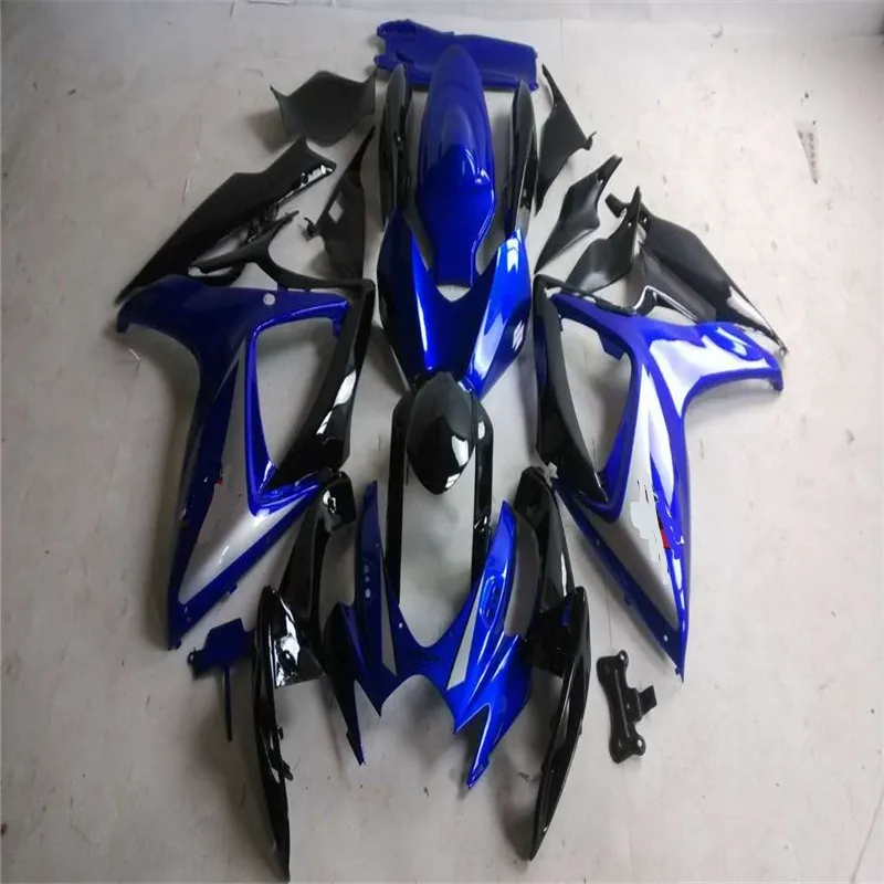 Motorcycle Fairing  for SUZUKI GSXR600 750 K6 06 07 black/blue GSXR 600 GSX-R750 2006 2007 ABS blue black Fairings