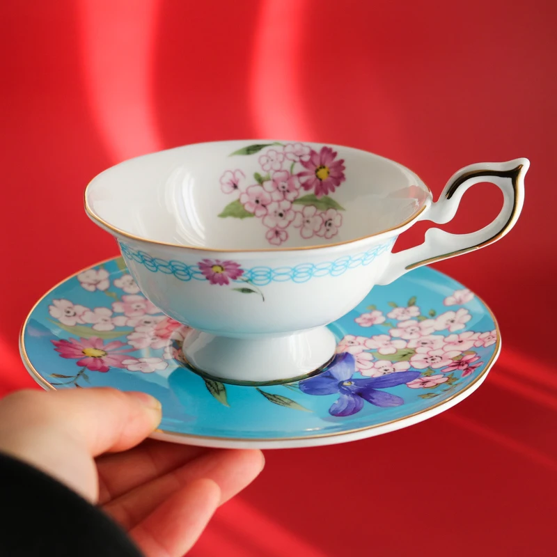 New British Bone China garden style European style Phnom Penh luxury coffee cup and saucer tea set