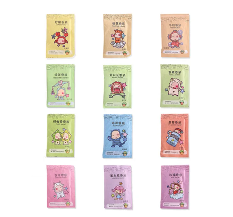 12 Kinds Smell Hanging Spice Sachets Aromatherapy Air Fresh Scent Bag Deodorant Mouldproof Insect Wardrobe Sachet Flower Perfume