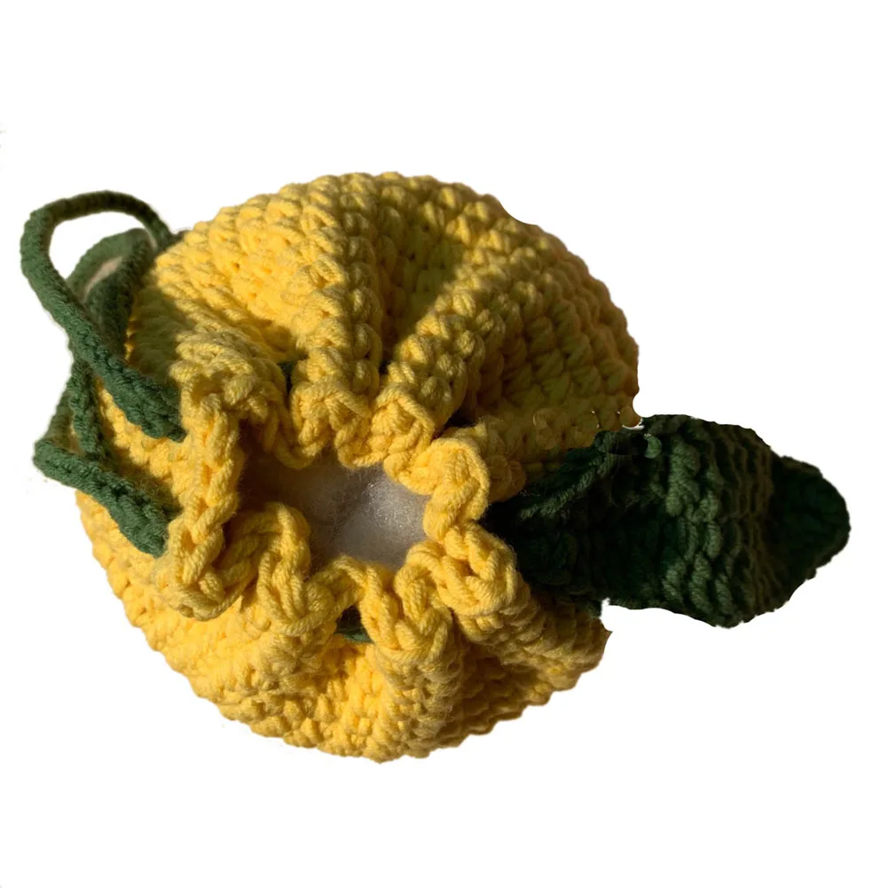 BOMHCS Gestrickte Kunst Ananas Geldbörse Handgemachte Brieftasche Tasche Für Frauen Mädchen Dame Mode Speicher