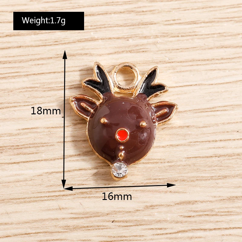 10 Stück niedliche Emaille-Weihnachtsanhänger mit Weihnachtsmann, Baum und Schneemann zum Basteln von Halsketten, Ohrringen, Armbändern, DIY-Bastelarbeiten und als Geschenk – Detail 34