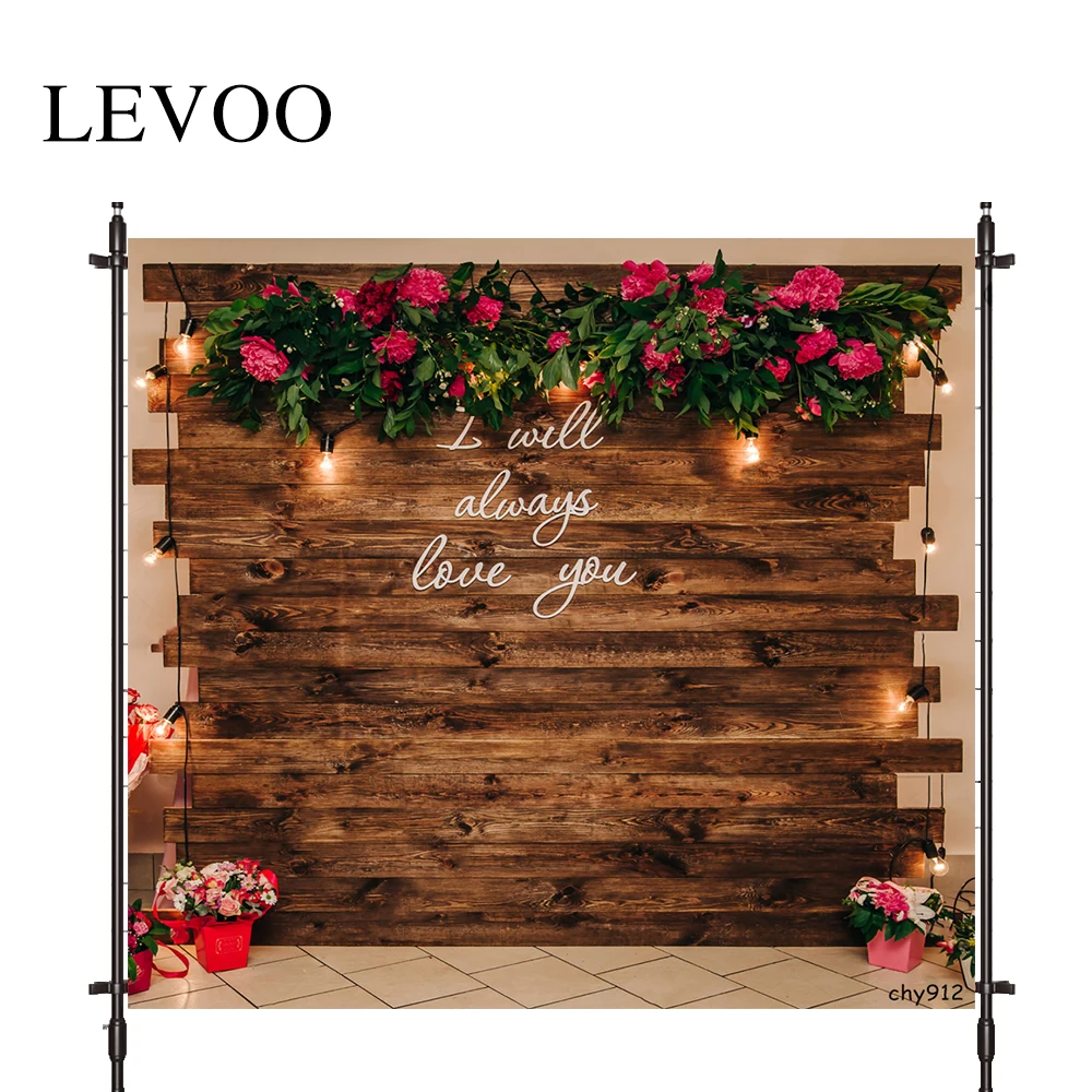 

LEVOO Photophone Backdrop Flowers Welcome Board Wedding Wooden Wall Photocall Decor Fabric New Shoot Photography Backdrop