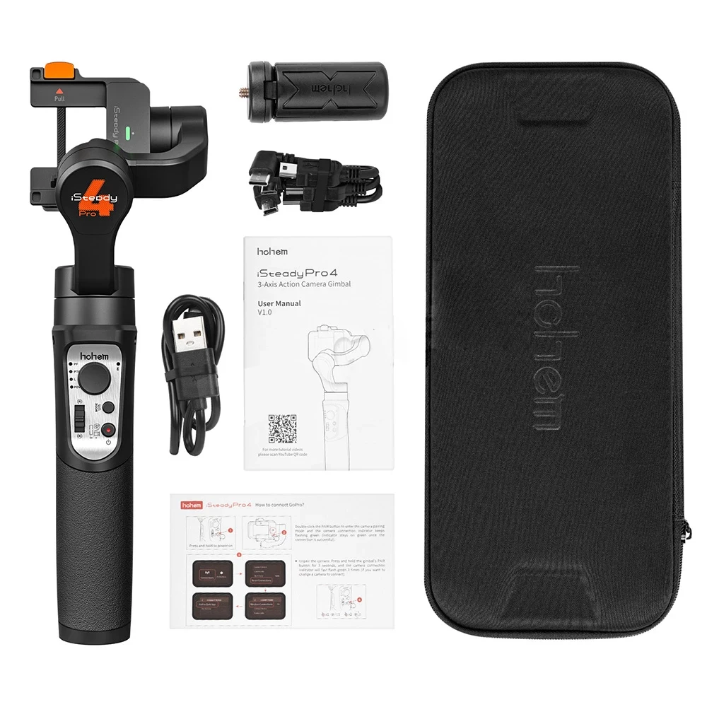 كاميرا هوهيم آي ستايد برو 4 3 محاور جيمبال أكشن مثبت باليد مضاد للاهتزاز تحكم لاسلكي لجوبرو هيرو 10 أوزمو Insta360